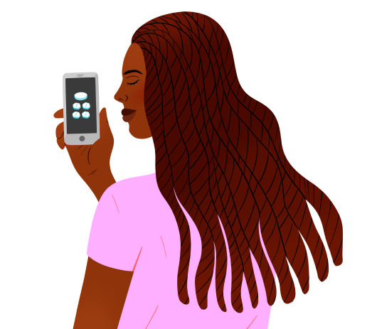 Mujer obteniendo pastillas abortivas en línea